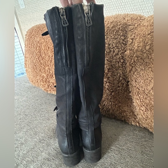 A.S.98 Black Lace-Up Buckle Boots - Picture 6 of 10